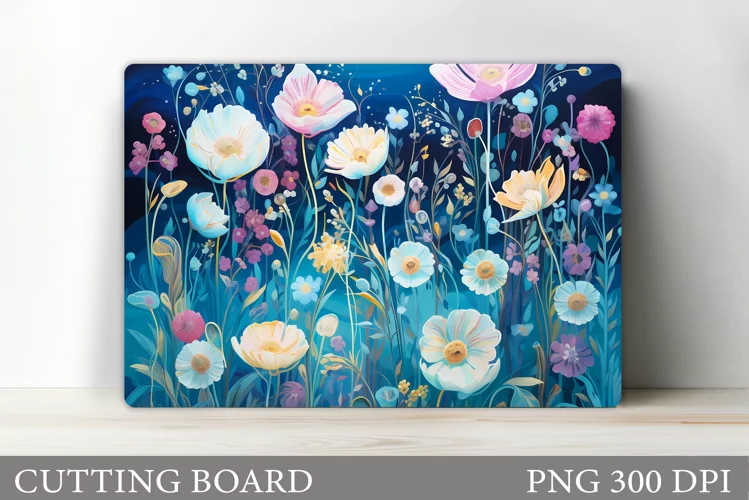 Flowers Cutting Board. Kitchen Cutting Board Sublimation