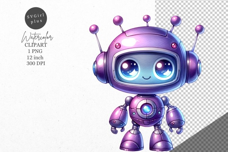 Robot clipart, Nursery clipart, Kids sublimation example image 1