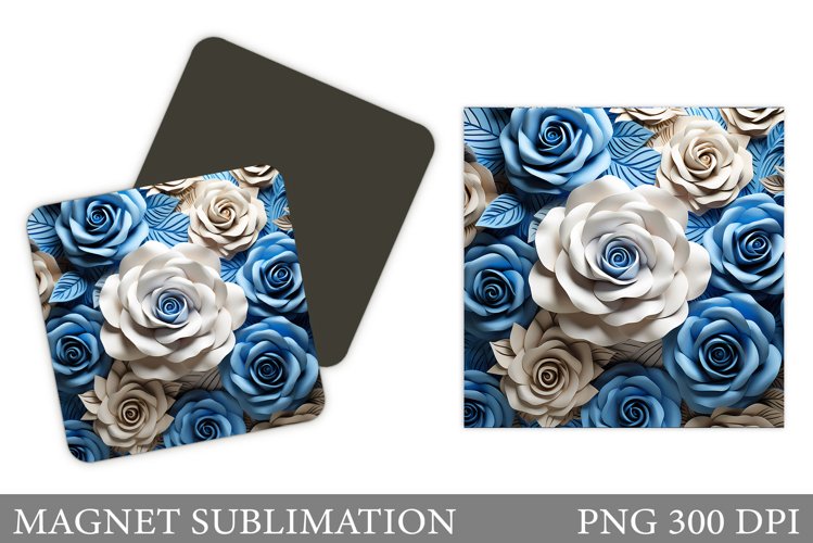 3D Roses Magnet. 3D Flowers Magnet Sublimation