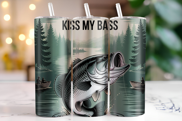 Kiss my Bass Tumbler Wrap | Sublimation | Tumblers