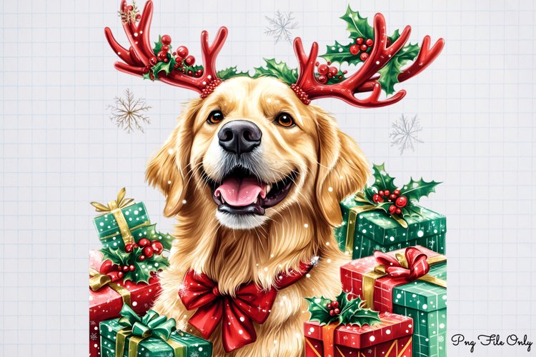 Christmas Retrievers Clipart PNG