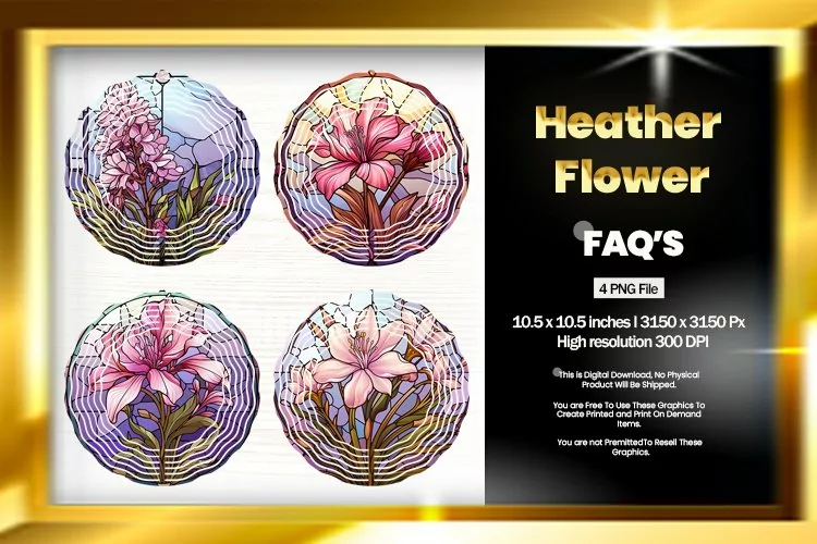 Heather Flower Wind Spinner Sublimation - 04 Variations