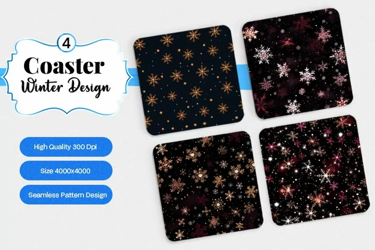 Square Coaster winter snow Sublimation