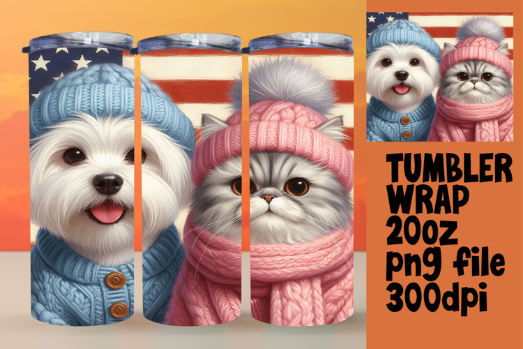 LUSH 20oz Tumbler Artwork for DIY , Dog and cat