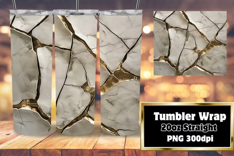 Glossy Agate Art Sublimation Tumbler Series