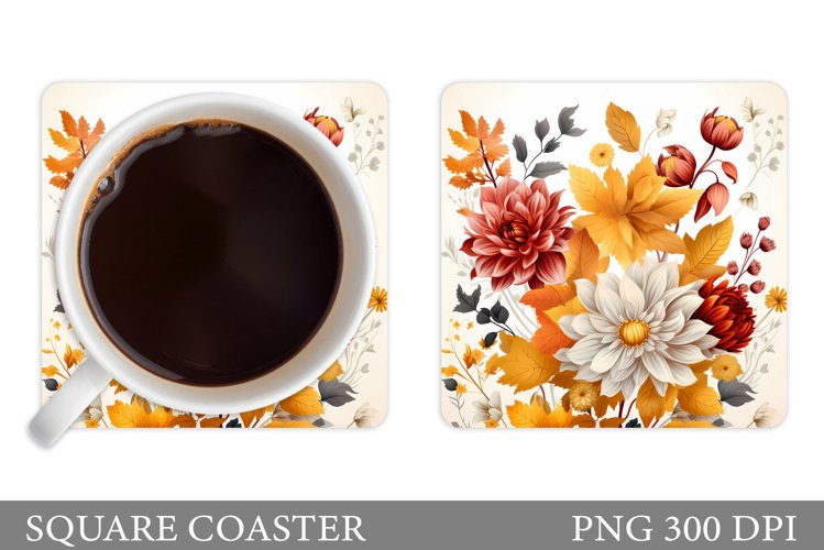 Flowers Coaster Design. Flowers Coaster Sublimation example image 1