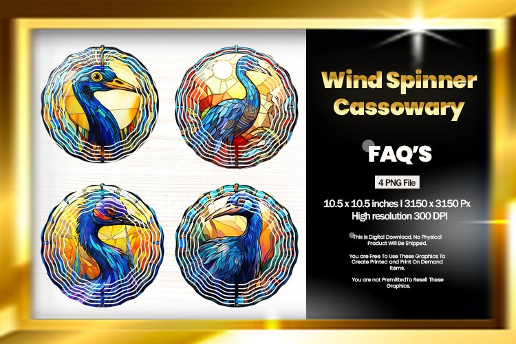 Cassowary Wind Spinner Sublimation - 04 Variations example image 1