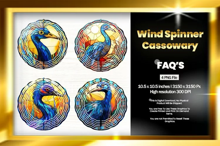 Cassowary Wind Spinner Sublimation - 04 Variations