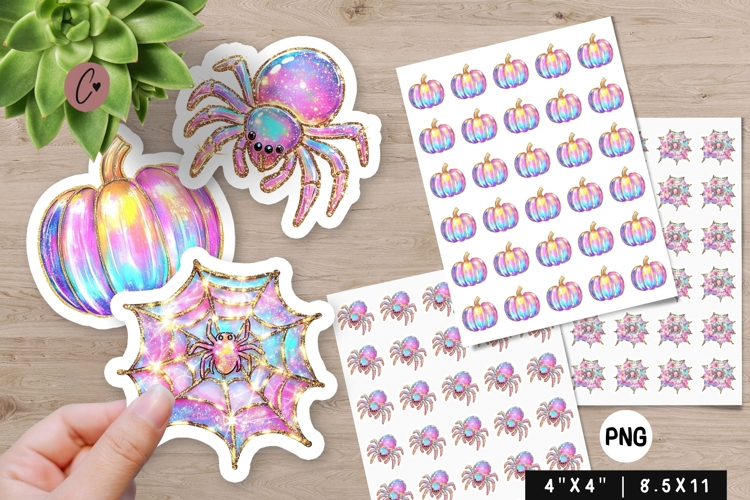 Iridescent Halloween Stickers | Halloween PNG