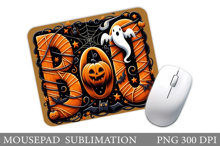 Halloween Mouse Pad Design. Halloween Sublimation example image 1