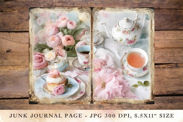 Printable Junk Journal Pages tea and cake party 9