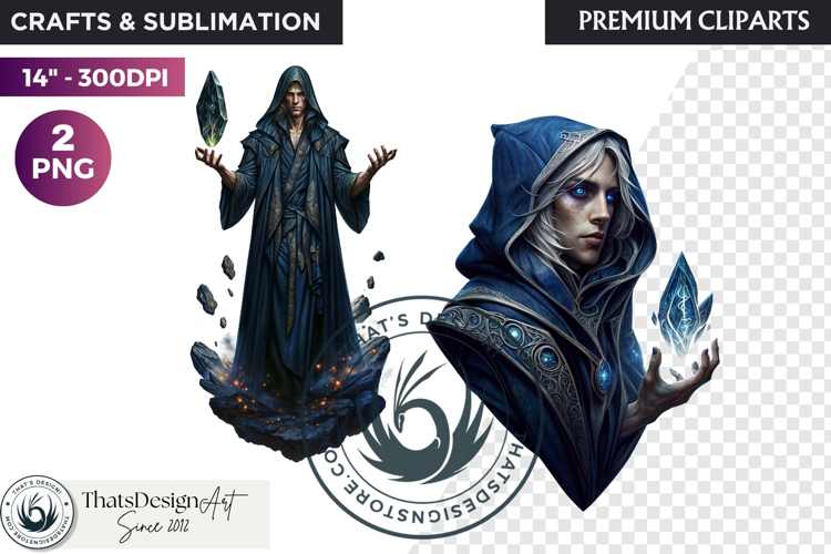 Fantasy wizard cliparts, sorcerer, spellcaster, mage