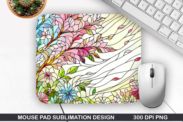 Mouse Pad Sublimation, Spring Flowers Mouse Pad PNG Design