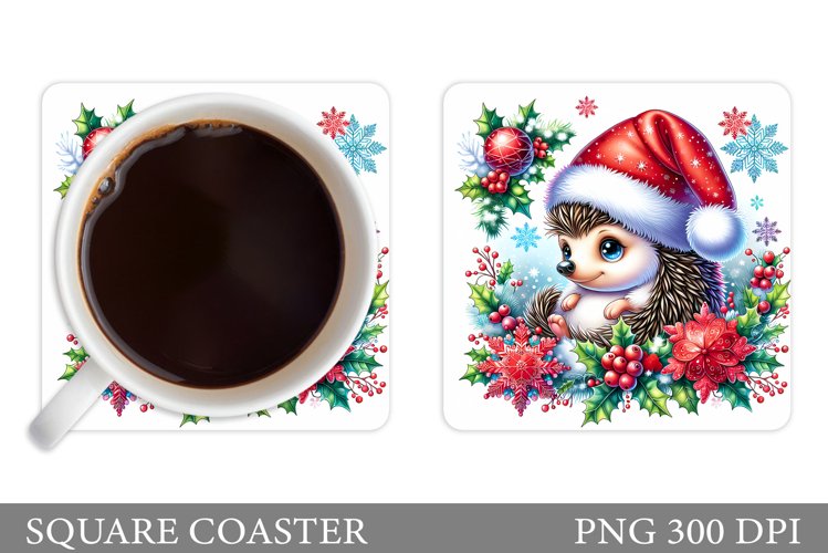 Christmas Hedgehog Magnet. Christmas Magnet Sublimation example image 1
