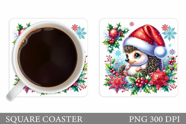 Christmas Hedgehog Magnet. Christmas Magnet Sublimation