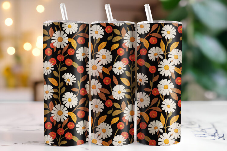 Flower Tumbler Wrap | Sublimation | Tumblers example image 1