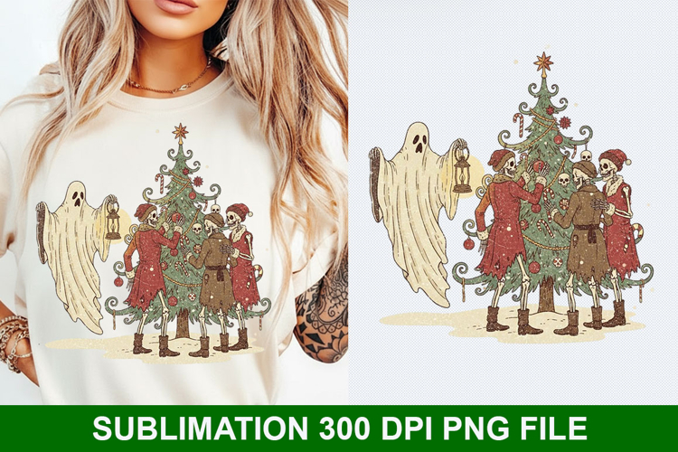 Christmas Ghost Sublimation - Christmas PNG Design