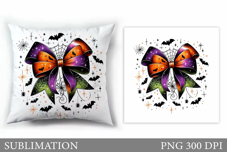 Halloween Bow Sublimation. Halloween Pillow Sublimation