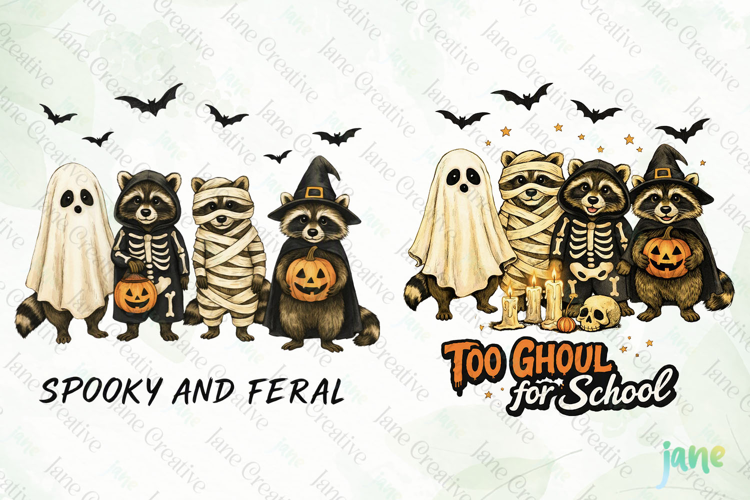 Funny Halloween Raccoon Clipart