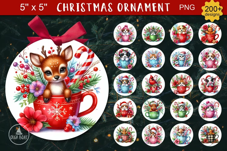 Christmas ornament sublimation designs | Christmas bundle
