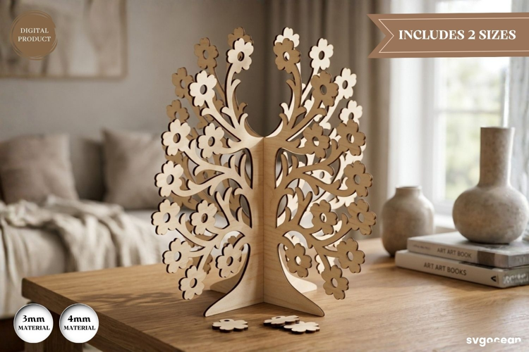 3D Family Tree Stand Laser Cut| Glowforge | SVG