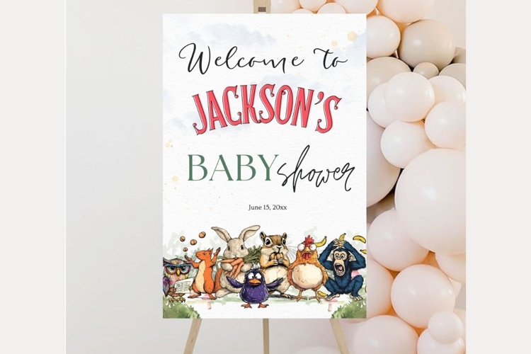 Baby Shower Welcome Sign Template 211 example image 1
