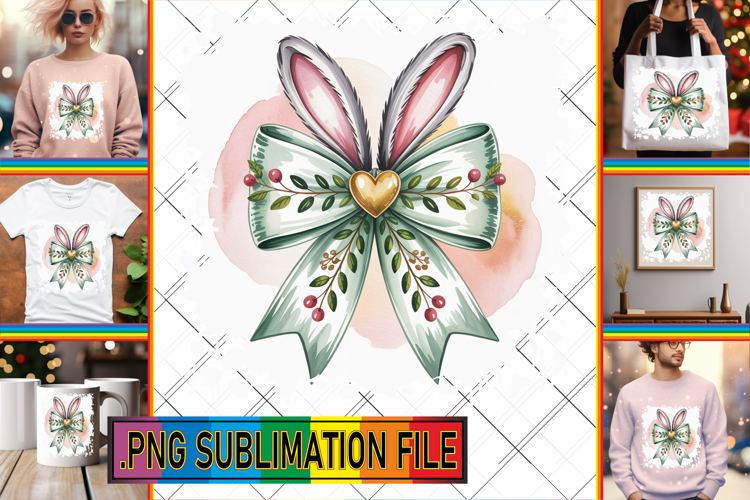Charming PNG Art for Gifts, Easter Bow
