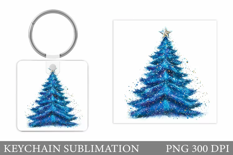 Christmas Tree Keychain. Christmas Keychain Sublimation