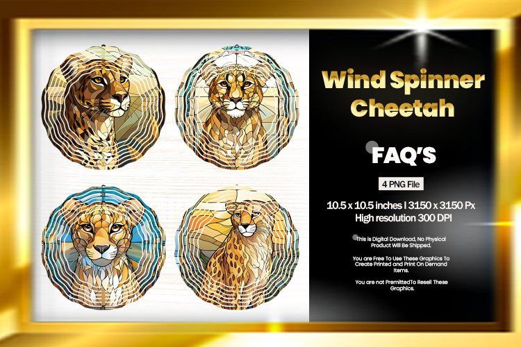 Cheetah Wind Spinner Sublimation - 04 Variations example image 1