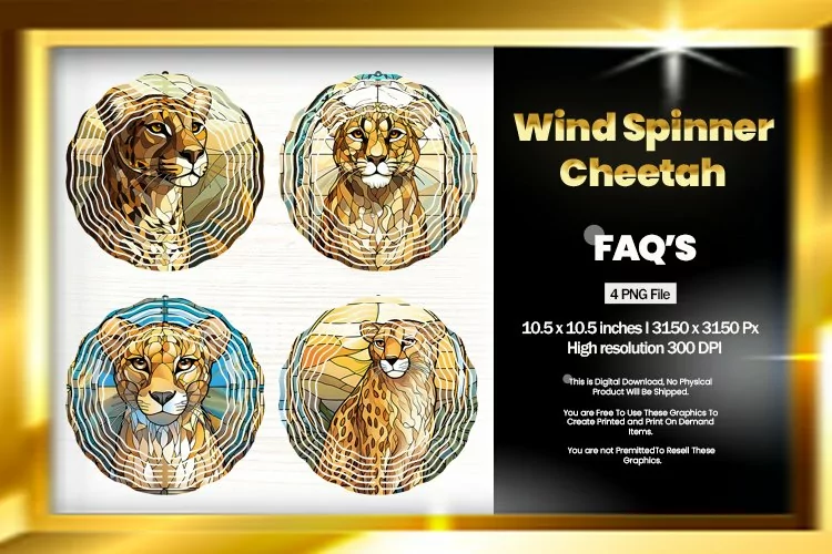 Cheetah Wind Spinner Sublimation - 04 Variations