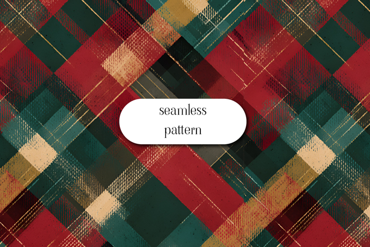 Vintage Christmas Rustic Tartan Plaid Seamless Pattern
