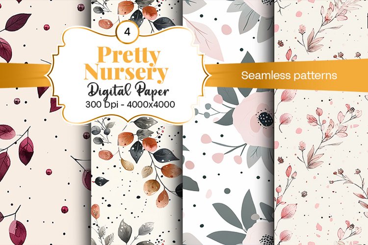 Nursery Seamless patterns and Seamless backgrounds