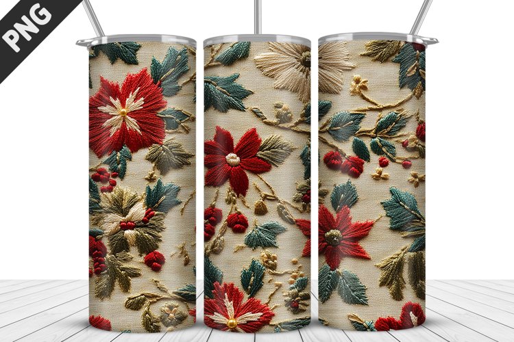 3D Daisy Flowers 20oz Tumbler Wrap | Sublimation Design example image 1