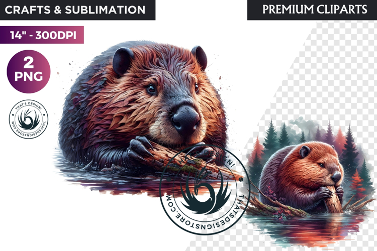 Watercolor Wild Animal Clipart, Forest Wildlife PNG