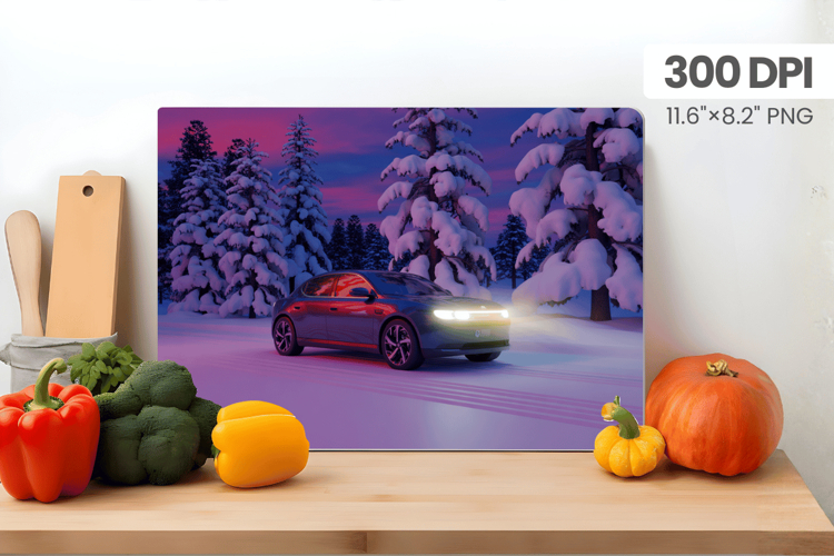 Winter Christmas Wonderland Cutting Board PNG Sublimation