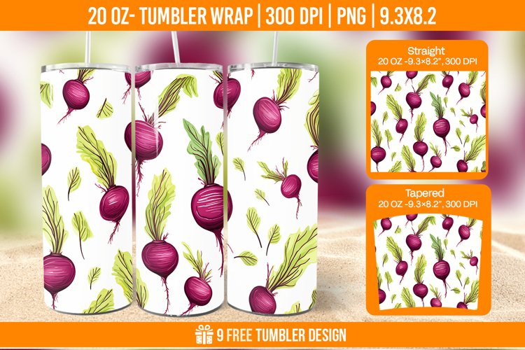 Vegetable Tumbler Wrap Designs, Sublimation Wrap