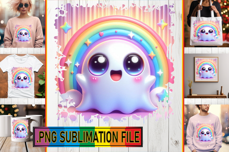 LUMINOUS TOTE BAG Gift Ideas, 3D Cute Ghost