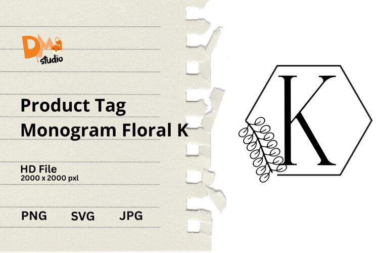 Product Tag Monogram Floral (6058880)