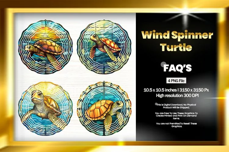 Turtle Wind Spinner Sublimation - 04 Variations
