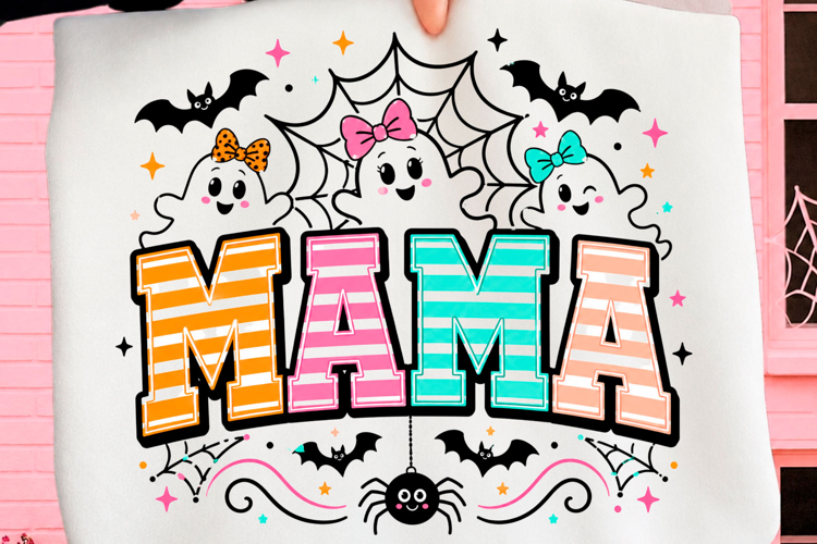 Mama Ghost Halloween Shirt PNG