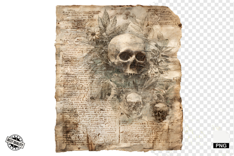Halloween Goth Old Paper Clipart example image 1