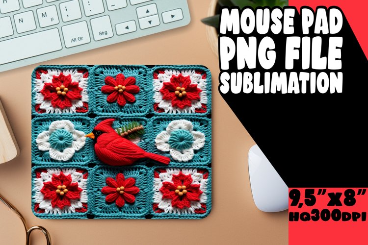 3D Embroidered Christmas Pattern Sublimation Mouse Pads example image 1