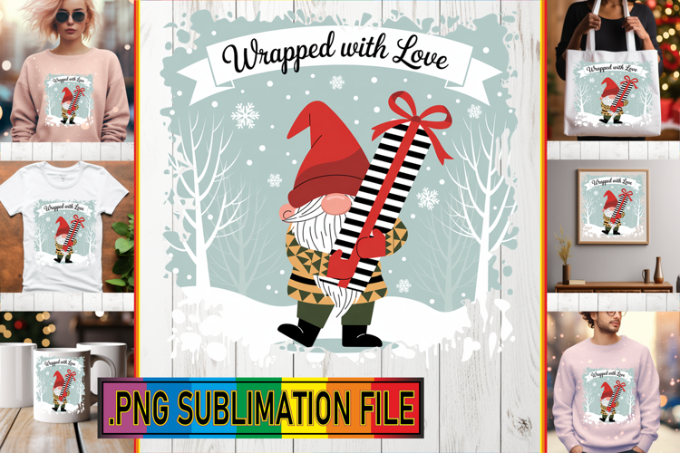 Bright TSHIRT Art PNG, Holiday Gnome