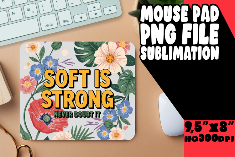 LUMINOUS DESK PAD ARTISTIC TOUCH, Flower Quote
