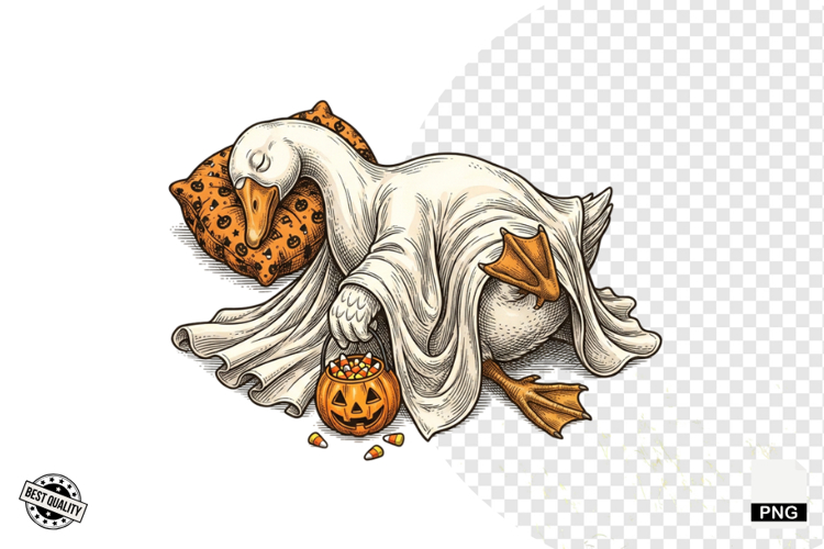 Halloween Ghost Goose PNG
