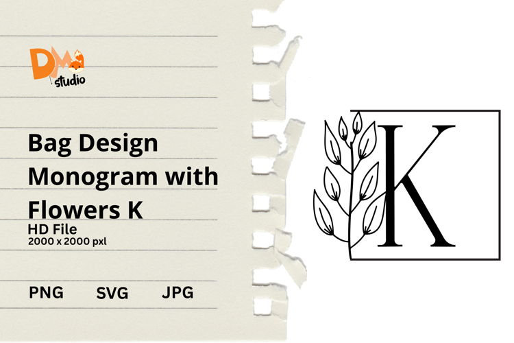 Bag Design Monogram with Flowers