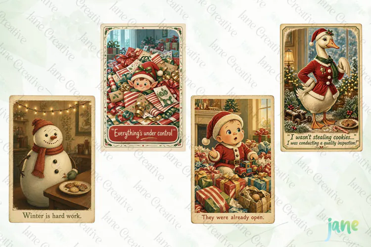 Funny Christmas Card Clipart