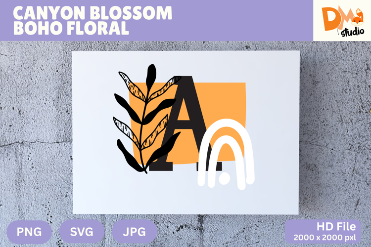 Canyon Blossom Boho Floral Monogram