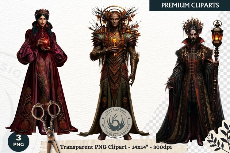 The Court of Emberfall Autumn Fantasy Clipart sublimation example image 1