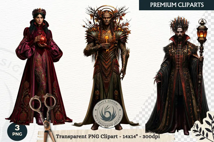 The Court of Emberfall Autumn Fantasy Clipart sublimation